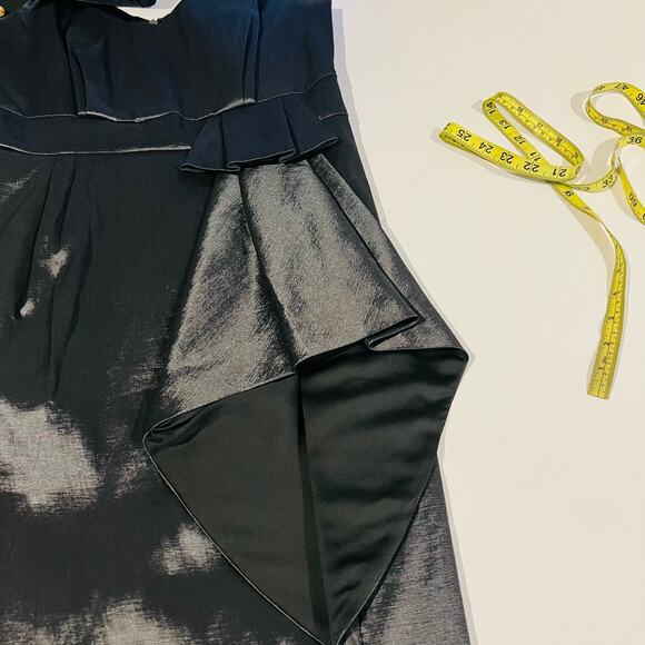 Max And Cleo Metallic Gray Draped Sleeveless Dress Size M Medium NEW - Picture 5 of 8